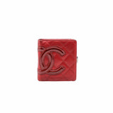 thumbnail Cambon CC Bifold Quilted Lambskin Wallet Red - L'UXE LINK