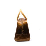thumbnail tote in patent gold - L'UXE LINK
