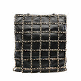 thumbnail Chain Frame CC Charm Shopping Tote lamb skin black  ghw - L'UXE LINK