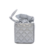 thumbnail dice clutch with chain in leather silver phw - L'UXE LINK