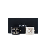 thumbnail ceramic bangle in black/white ghw - L'UXE LINK