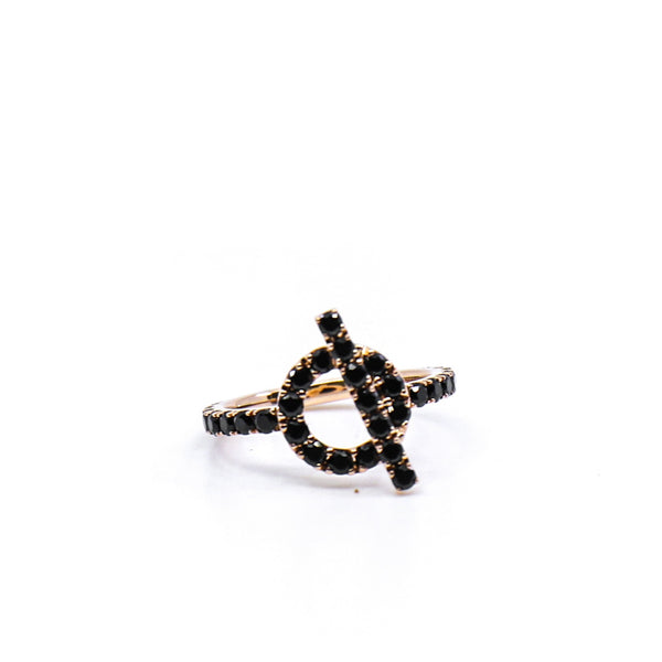 finesse black crystal ring in 18k wg  #51