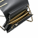 thumbnail woc black lambskin with coco chanel paris logo stamp pearl mix gold black hardware seri 31 - L'UXE LINK