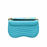 thumbnail wave chain bag  blue ghw - L'UXE LINK