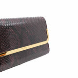 thumbnail Rossmore Mm Purple Python Skin Leather Clutch ghw - L'UXE LINK