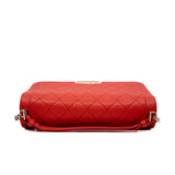 thumbnail medium top handle click Label Shoulder Bag in calfskin orangered light ghw seri 23