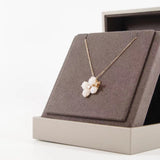 thumbnail necklace flower with diamonds 18k rg - L'UXE LINK