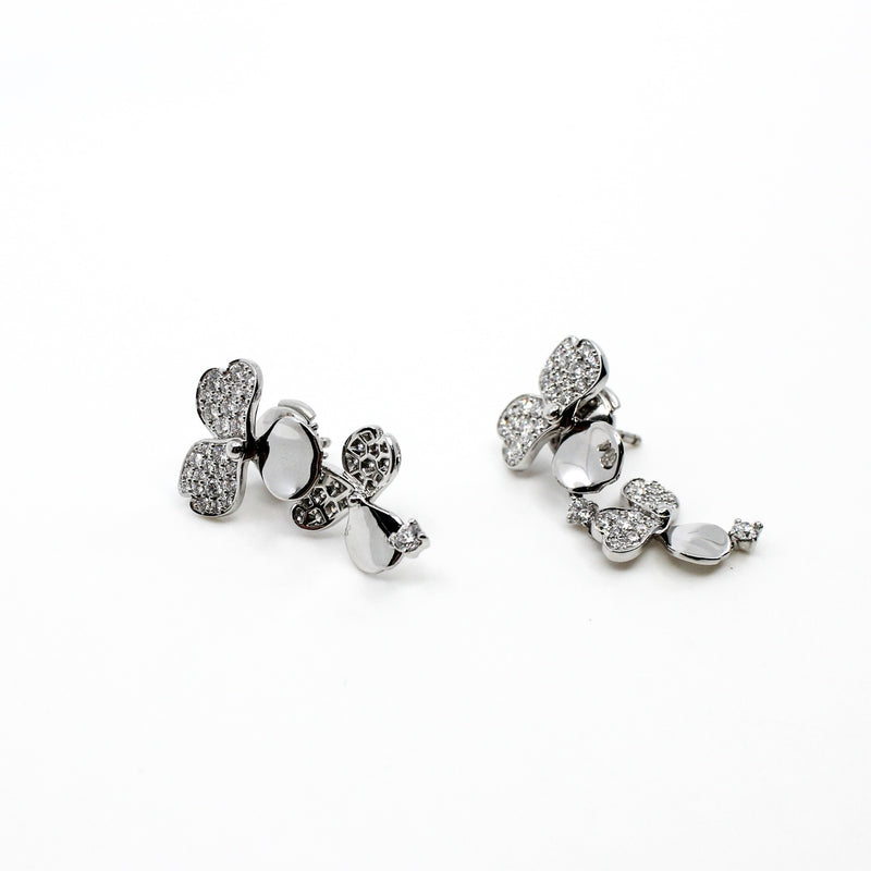 paper flower Diamonds Cluster Drop Earrings pt950 rrp14900