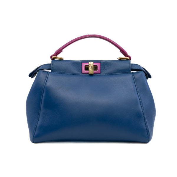 small peekaboo in leather electric blue/pink ghw