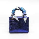 thumbnail lady dior with chainglittering purple blue snake skin phw - L'UXE LINK