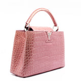 thumbnail capucines pm crocodile pink - L'UXE LINK