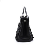 thumbnail issimo limited flower glitter embrodary in leather black phw - L'UXE LINK