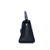 thumbnail valextra medium with blue buckle in epsom black ghw - L'UXE LINK
