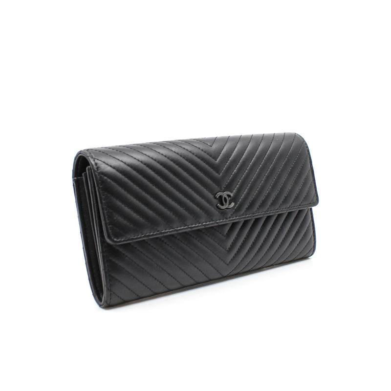 long  wallet leather black phw seri 22