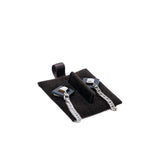 thumbnail square studs leather chain earring phw - L'UXE LINK