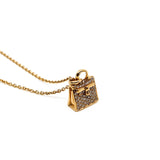 thumbnail kelly bag necklace 18k rose gold full diamond - L'UXE LINK