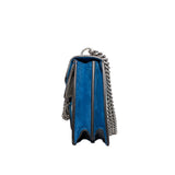 thumbnail dionysus medium blooms in double G /bright blue suede ruthenium - L'UXE LINK