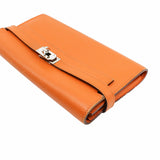 thumbnail kelly long wallte espom orange phw stamp n ghw - L'UXE LINK