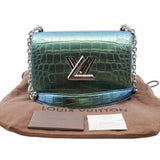 thumbnail twist chain bag crocodile green phw - L'UXE LINK