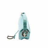 thumbnail SADDLE BAG mini crocodile skyblue with black crystal buckle phw - L'UXE LINK