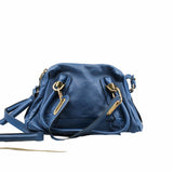 thumbnail Paraty Shoulder Bag Mini Leather Blue ghw - L'UXE LINK