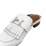 thumbnail mules H sliper white phw - L'UXE LINK
