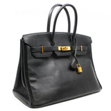 thumbnail birkin 35 in epsom black ghw P stamp - L'UXE LINK