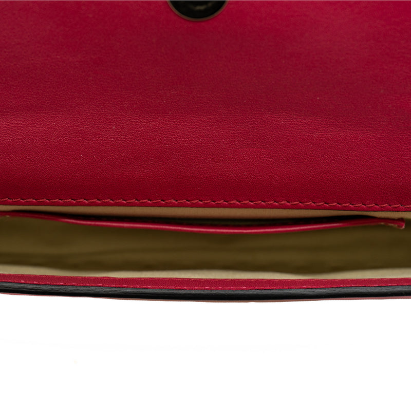 long clutch with stads bangle handle in leather rosepink ghw