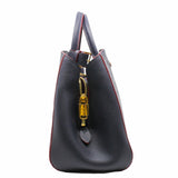 thumbnail montaigne tote medium leather navy ghw - L'UXE LINK