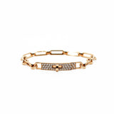 thumbnail kelly chain bracelet 18k half diamonds - L'UXE LINK