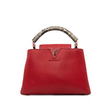 thumbnail capucines bb with snake handle in leather red - L'UXE LINK