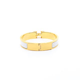 thumbnail clic h bangle white pm size ghw - L'UXE LINK