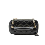 thumbnail vanity case with handle in lamskin black ghw # ECU - L'UXE LINK