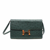 thumbnail constance to go ostrich dark green ghw Y stamp - L'UXE LINK