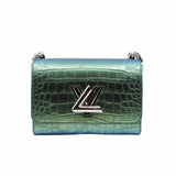 thumbnail twist chain bag crocodile green phw - L'UXE LINK