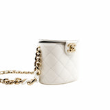 thumbnail tote chain bag white lamb skin ghw seri29 - L'UXE LINK