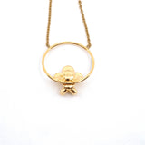 thumbnail circle vivian pandent necklace in ghw - L'UXE LINK