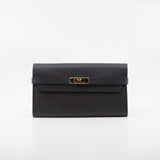 thumbnail kelly wallet black rghw epsom - L'UXE LINK