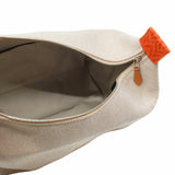 thumbnail pouch large fabric beige with orange handle - L'UXE LINK