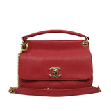 thumbnail top handle caviar flap chain side bag red seri 23 - L'UXE LINK