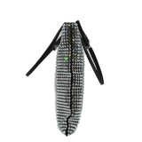 thumbnail small tote with handle with crystal in leather black - L'UXE LINK