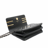 thumbnail woc black lambskin with coco chanel paris logo stamp pearl mix gold black hardware seri 31 - L'UXE LINK