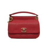 thumbnail top handle caviar flap chain side bag red seri 23 - L'UXE LINK