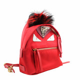 thumbnail Monster Backpack Mini Nylon with Leather and Fur Red GHW - L'UXE LINK