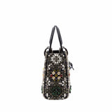 thumbnail lady mini crystal with white pearl in black crocodile handle - L'UXE LINK