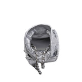 thumbnail dice clutch with chain in leather silver phw - L'UXE LINK