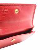 thumbnail card holder leather saffiano red ghw - L'UXE LINK