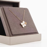 thumbnail necklace flower with diamonds 18k rg - L'UXE LINK