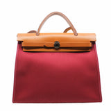 thumbnail herbag bag 31 in fabric winered mix brown phw X stamp - L'UXE LINK