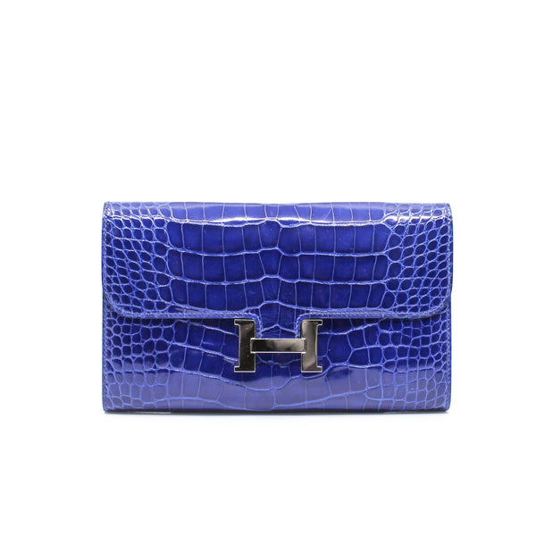 constance wallet crocodile 7T blue phw Q stamp